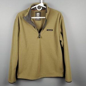 90s throwback Timberland medium 1/4 zip pullover longsleeve olive green sweater